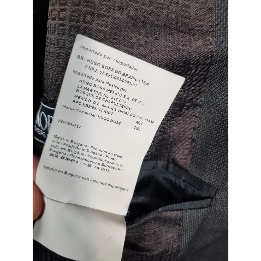 Hugo Boss Classic Sport Coat Jacket Mens Size 42L Wool Italy Korrys Fabric